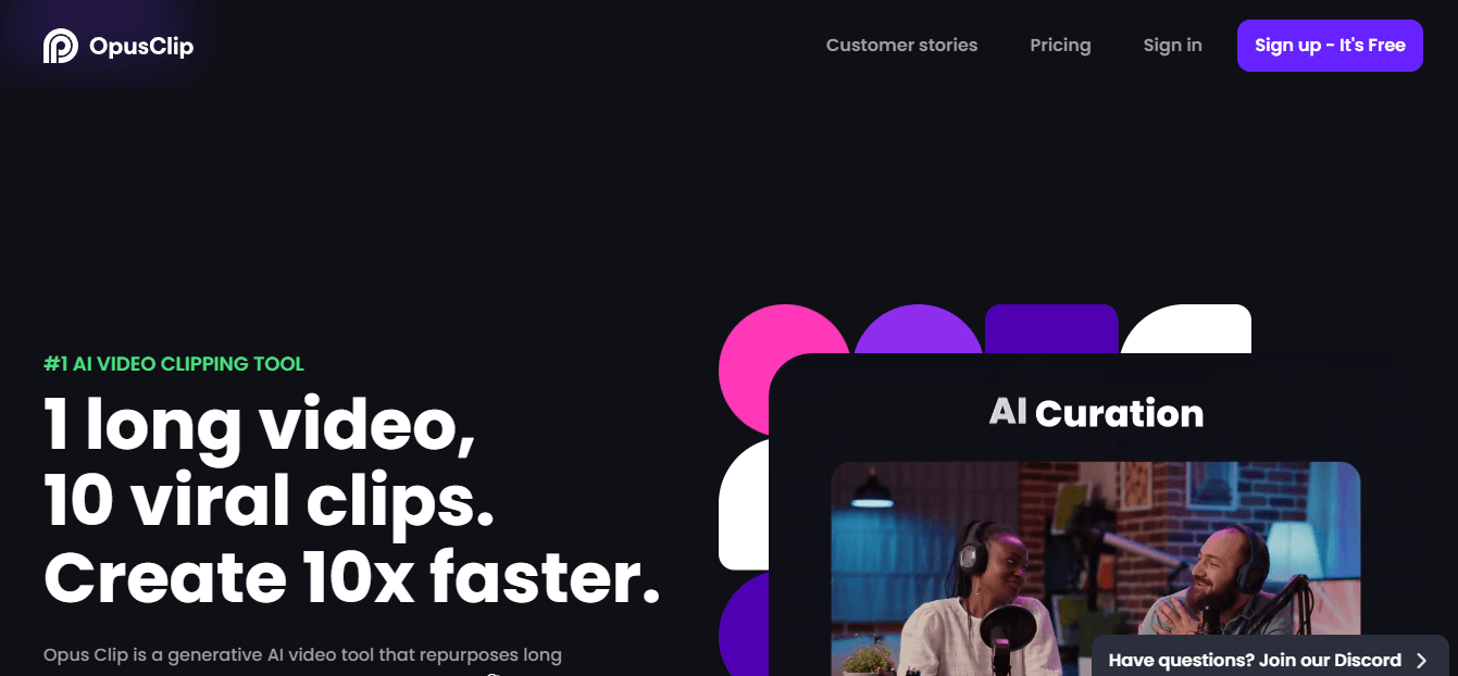 source:https://www.opus.pro/(screenshot by author)