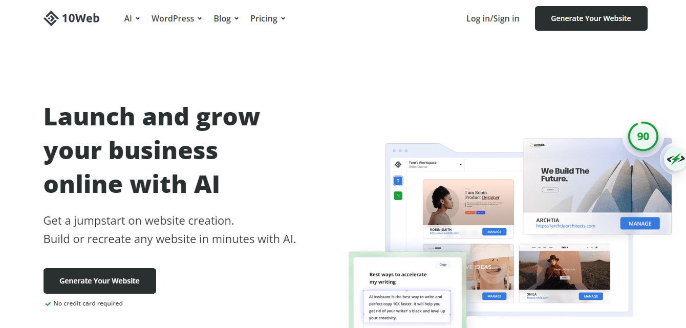 来源：https://10web.io/(作者截图)