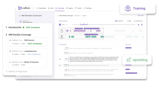 使用CallZen.AI自动获得个性化的代理人辅导，提升团队的技能